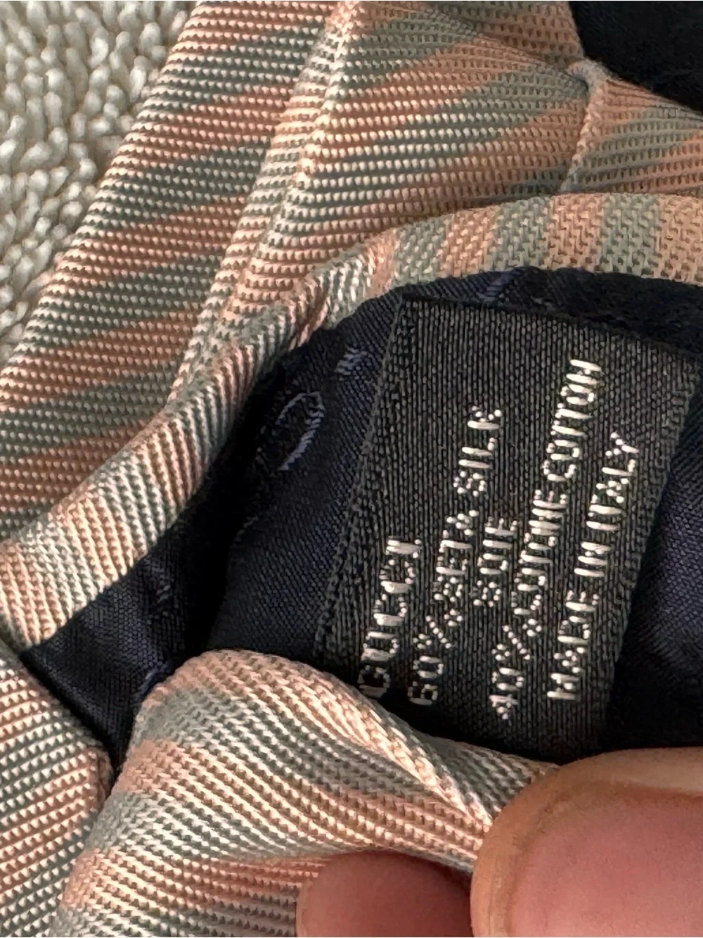 Gucci Men’s Striped Silk Tie in Peach and Light Blue